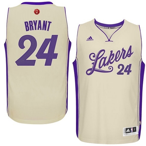 Youth Adidas Los Angeles Lakers 24 Kobe Bryant Swingman White 2015-16 Christmas Day NBA Jersey